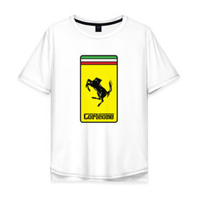 Мужская футболка хлопок Oversize с принтом Corleone Ferrari в Новосибирске, 100% хлопок | свободный крой, круглый ворот, “спинка” длиннее передней части | 