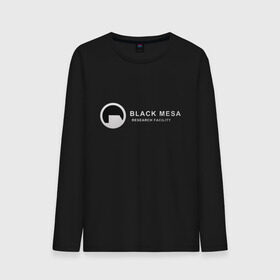 Мужской лонгслив хлопок с принтом Black mesa logo в Новосибирске, 100% хлопок |  | Тематика изображения на принте: black mesa | black mesa logo | research facility