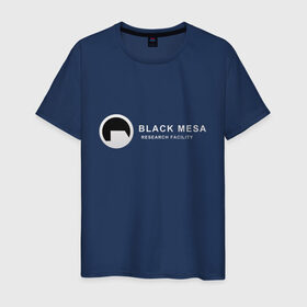 Мужская футболка хлопок с принтом Black mesa logo в Новосибирске, 100% хлопок | прямой крой, круглый вырез горловины, длина до линии бедер, слегка спущенное плечо. | black mesa | black mesa logo | research facility