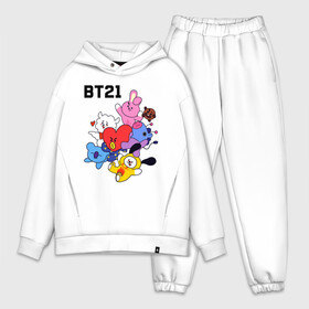 Мужской костюм хлопок OVERSIZE с принтом BT21 Mascots в Новосибирске,  |  | bangtan boys | bt21mascots | bts | chimmy | cooky | koya | mang | rj | shooky | tata | van