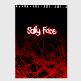 Скетчбук с принтом SALLY FACE в Новосибирске, 100% бумага
 | 48 листов, плотность листов — 100 г/м2, плотность картонной обложки — 250 г/м2. Листы скреплены сверху удобной пружинной спиралью | sally face | sally face игра. | sally face ларри | ларри салли фейс | одежда салли фейс | салли фейс | салли фейс арт