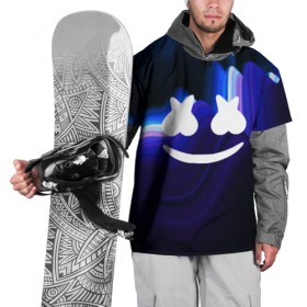 Накидка на куртку 3D с принтом Marshmello в Новосибирске, 100% полиэстер |  | christopher comstock | dj | marshmello | music | диджей | клубная музыка | клубняк | крис комсток | логотип | маршмэллоу | музыка