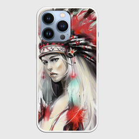 Чехол для iPhone 13 Pro с принтом Индейская девушка в Новосибирске,  |  | африка | индейцы | куп | перо | перья | этно