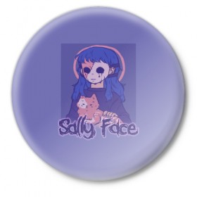 Значок с принтом Sally Face в Новосибирске,  металл | круглая форма, металлическая застежка в виде булавки | Тематика изображения на принте: 