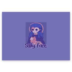 Поздравительная открытка с принтом Sally Face в Новосибирске, 100% бумага | плотность бумаги 280 г/м2, матовая, на обратной стороне линовка и место для марки
 | 