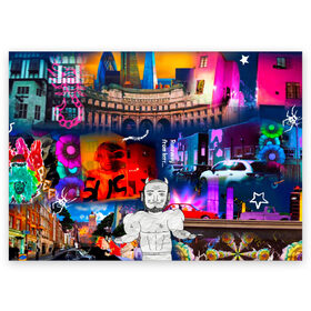 Поздравительная открытка с принтом runaway в Новосибирске, 100% бумага | плотность бумаги 280 г/м2, матовая, на обратной стороне линовка и место для марки
 | Тематика изображения на принте: hip hop | lil peep | lilpeep | lilpip | rap | rep | runaway | лил пип | лилпип | реп | рэп | тату | татуировки лилпипа | хип хоп | эмо рэп