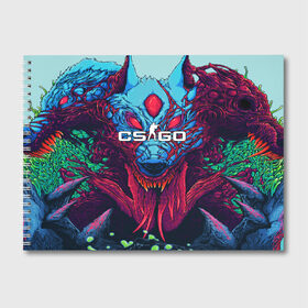 Альбом для рисования с принтом hyper beast в Новосибирске, 100% бумага
 | матовая бумага, плотность 200 мг. | awp | counter strike | cyber sport | game | hyper beast | skin | sport | авп | игры | скин | скоростной зверь