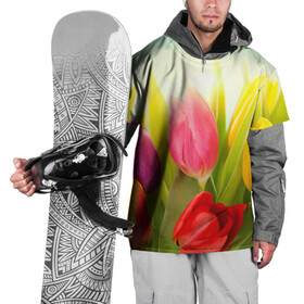 Накидка на куртку 3D с принтом Тюльпаны в Новосибирске, 100% полиэстер |  | бабушке | девочке | девушке | дочке | желтые цветы | женщине | маме | подруге | природа | розовые цветы | розы | сестре | теще | тюльпаны | цветы
