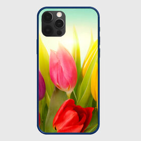 Чехол для iPhone 12 Pro с принтом Тюльпаны в Новосибирске, силикон | область печати: задняя сторона чехла, без боковых панелей | бабушке | девочке | девушке | дочке | желтые цветы | женщине | маме | подруге | природа | розовые цветы | розы | сестре | теще | тюльпаны | цветы