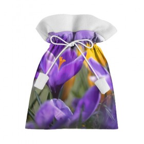 Подарочный 3D мешок с принтом Фиолетовые цветы в Новосибирске, 100% полиэстер | Размер: 29*39 см | бабушке | девочке | девушке | дочке | желтые цветы | женщине | маме | подруге | природа | розовые цветы | розы | сестре | теще | тюльпаны | цветы
