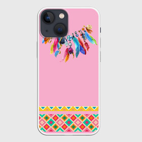 Чехол для iPhone 13 mini с принтом индейское платье в Новосибирске,  |  | Тематика изображения на принте: boho | ethno | indians | native american | ttibal | америка | бохо | индейцы | орнамент | перья | трибал | узор | этника
