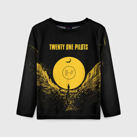 Детский лонгслив 3D с принтом TWENTY ONE PILOTS в Новосибирске, 100% полиэстер | длинные рукава, круглый вырез горловины, полуприлегающий силуэт
 | 21 | blurryface | one | pilots | trench | twenty | ван | дан | джозеф | джош | пайлотс | пилотс | рок | тайлер | твенти