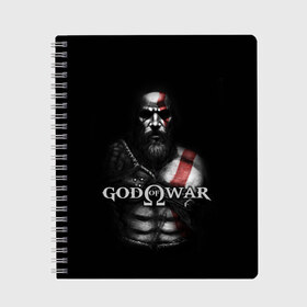 Тетрадь с принтом God of War в Новосибирске, 100% бумага | 48 листов, плотность листов — 60 г/м2, плотность картонной обложки — 250 г/м2. Листы скреплены сбоку удобной пружинной спиралью. Уголки страниц и обложки скругленные. Цвет линий — светло-серый
 | Тематика изображения на принте: god of war | арес | афина | бог | бог войны | воин | генерал | гидра | кратос | призрак | спарта | татуировка