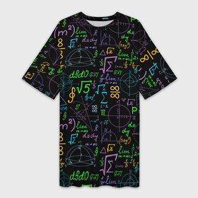 Платье-футболка 3D с принтом Шпаргалка в Новосибирске,  |  | formulas | geom | mathematics | science | аксиома | геометрический | геометрия | графика | доска | закон | знания | иллюстрация | картинка | математика | мода | наука | рисунок | стиль | теорема | теория | университет