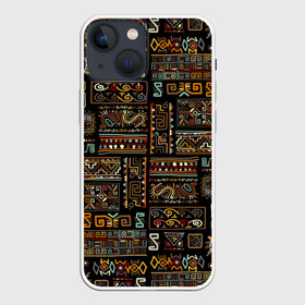 Чехол для iPhone 13 mini с принтом Этнический орнамент в Новосибирске,  |  | abstraction | art | bla | carpet | ethnic | grid | ornament | pattern | абстракция | геометрический | графика | знаки | иллюстрация | искусство | картинка | ковёр | мода | образы | орнамент | рисунок | сетка | символы | солнце