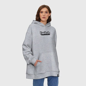 Худи SuperOversize хлопок с принтом Twitch в Новосибирске, 70% хлопок, 30% полиэстер, мягкий начес внутри | карман-кенгуру, эластичная резинка на манжетах и по нижней кромке, двухслойный капюшон
 | game | gamer | logo | twitch | twitties | игры | логотип | стрим | твитч