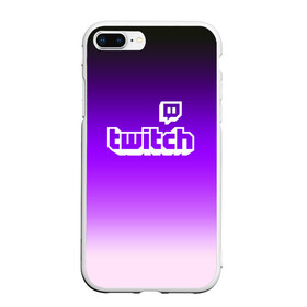 Чехол для iPhone 7Plus/8 Plus матовый с принтом Twitch в Новосибирске, Силикон | Область печати: задняя сторона чехла, без боковых панелей | game | gamer | logo | twitch | twitties | градиент | игры | логотип | стрим | твитч