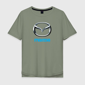 Мужская футболка хлопок Oversize с принтом MAZDA в Новосибирске, 100% хлопок | свободный крой, круглый ворот, “спинка” длиннее передней части | auto | mazda | sport | авто | автомобиль | автомобильные | бренд | мазда | марка | машины | спорт