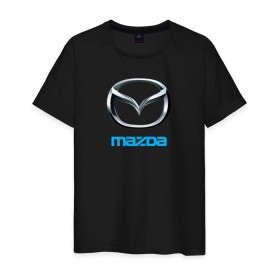 Мужская футболка хлопок с принтом MAZDA в Новосибирске, 100% хлопок | прямой крой, круглый вырез горловины, длина до линии бедер, слегка спущенное плечо. | auto | mazda | sport | авто | автомобиль | автомобильные | бренд | мазда | марка | машины | спорт