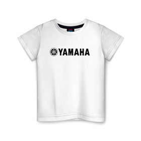 Детская футболка хлопок с принтом YAMAHA в Новосибирске, 100% хлопок | круглый вырез горловины, полуприлегающий силуэт, длина до линии бедер | bike | moto | motorcycle | r1 | r6 | yamaha | байк | мото | мотоциклы | ямаха