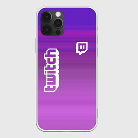 Чехол для iPhone 12 Pro с принтом Twitch  в Новосибирске, силикон | область печати: задняя сторона чехла, без боковых панелей | game | gamer | logo | twitch | twitties | градиент | игры | логотип | стрим | твитч