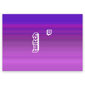 Поздравительная открытка с принтом Twitch в Новосибирске, 100% бумага | плотность бумаги 280 г/м2, матовая, на обратной стороне линовка и место для марки
 | game | gamer | logo | twitch | twitties | градиент | игры | логотип | стрим | твитч