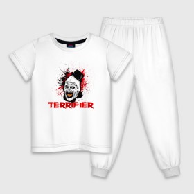 Детская пижама хлопок с принтом Ужасающий в Новосибирске, 100% хлопок |  брюки и футболка прямого кроя, без карманов, на брюках мягкая резинка на поясе и по низу штанин
 | 