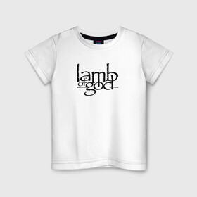 Детская футболка хлопок с принтом Lamb Of God в Новосибирске, 100% хлопок | круглый вырез горловины, полуприлегающий силуэт, длина до линии бедер | groove thrash | lamb of god | usa