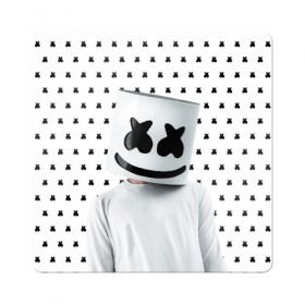 Магнит виниловый Квадрат с принтом MARSHMELLO White в Новосибирске, полимерный материал с магнитным слоем | размер 9*9 см, закругленные углы | marsh | marshmallow | marshmello | marshmelo | mello | music | smile | диджей | лого | маршмеллов | маршмеллоу | маршмеллу | маршмело | маршмелов | маршмелоу | музыка | музыкант | рожица | трэп | улыбка | хаус