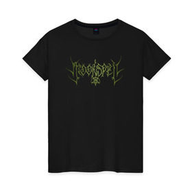 Женская футболка хлопок с принтом Moonspell в Новосибирске, 100% хлопок | прямой крой, круглый вырез горловины, длина до линии бедер, слегка спущенное плечо | Тематика изображения на принте: black | folk | gothic | gothic black | moonspell | symphonic black