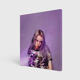 Холст квадратный с принтом Billie Eilish в Новосибирске, 100% ПВХ |  | Тематика изображения на принте: billie eilish | lovely | music | ocean eyes | pop | билли айлиш | девушка | музыка | океан | поп | эйлиш | элиш