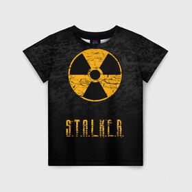 Детская футболка 3D с принтом S.T.A.L.K.E.R. в Новосибирске, 100% гипоаллергенный полиэфир | прямой крой, круглый вырез горловины, длина до линии бедер, чуть спущенное плечо, ткань немного тянется | anomaly | bandit | chernobyl | logo | pripyat | shadow of chernobyl | stalker | stalker 2 | zone | аномалия | бандиты | зона | лого | меченый | припять | сталкер | сталкер 2 | тени чернобыля | чернобыль | чистое небо