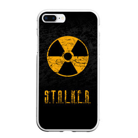 Чехол для iPhone 7Plus/8 Plus матовый с принтом S T A L K E R в Новосибирске, Силикон | Область печати: задняя сторона чехла, без боковых панелей | anomaly | bandit | chernobyl | logo | pripyat | shadow of chernobyl | stalker | stalker 2 | zone | аномалия | бандиты | зона | лого | меченый | припять | сталкер | сталкер 2 | тени чернобыля | чернобыль | чистое небо