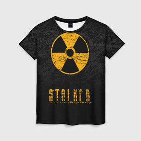 Женская футболка 3D с принтом S.T.A.L.K.E.R. в Новосибирске, 100% полиэфир ( синтетическое хлопкоподобное полотно) | прямой крой, круглый вырез горловины, длина до линии бедер | anomaly | bandit | chernobyl | logo | pripyat | shadow of chernobyl | stalker | stalker 2 | zone | аномалия | бандиты | зона | лого | меченый | припять | сталкер | сталкер 2 | тени чернобыля | чернобыль | чистое небо