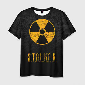 Мужская футболка 3D с принтом S.T.A.L.K.E.R. в Новосибирске, 100% полиэфир | прямой крой, круглый вырез горловины, длина до линии бедер | anomaly | bandit | chernobyl | logo | pripyat | shadow of chernobyl | stalker | stalker 2 | zone | аномалия | бандиты | зона | лого | меченый | припять | сталкер | сталкер 2 | тени чернобыля | чернобыль | чистое небо
