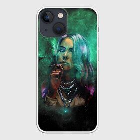 Чехол для iPhone 13 mini с принтом Billie Eilish Space в Новосибирске,  |  | billie eilish | lovely | music | ocean eyes | pop | билли айлиш | девушка | музыка | океан | поп | эйлиш | элиш