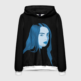 Мужская толстовка 3D с принтом Billie Eilish в Новосибирске, 100% полиэстер | двухслойный капюшон со шнурком для регулировки, мягкие манжеты на рукавах и по низу толстовки, спереди карман-кенгуру с мягким внутренним слоем. | billie eilish | lovely | music | ocean eyes | pop | билли айлиш | девушка | музыка | океан | поп | эйлиш | элиш