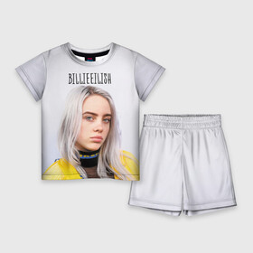 Детский костюм с шортами 3D с принтом BillieEilish в Новосибирске,  |  | billie eilish | lovely | music | ocean eyes | pop | билли айлиш | девушка | музыка | океан | поп | эйлиш | элиш