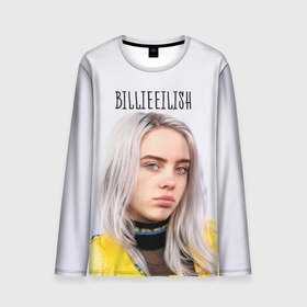 Мужской лонгслив 3D с принтом BillieEilish в Новосибирске, 100% полиэстер | длинные рукава, круглый вырез горловины, полуприлегающий силуэт | Тематика изображения на принте: billie eilish | lovely | music | ocean eyes | pop | билли айлиш | девушка | музыка | океан | поп | эйлиш | элиш