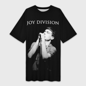 Платье-футболка 3D с принтом Joy Division в Новосибирске,  |  | ian curtis | joy division | joy division unknown pleasures | love will tear us apart | группы | иэн кёртис | пост панк | рок