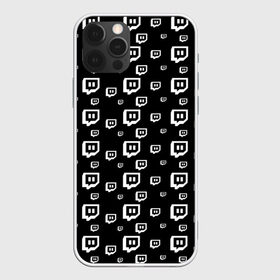 Чехол для iPhone 12 Pro Max с принтом Twitch в Новосибирске, Силикон |  | black and white | game | gamer | logo | pattern | twitch | twitties | игры | логотип | паттерн | стрим | твитч | текстура | черно белый