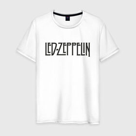 Мужская футболка хлопок с принтом Led Zeppelin в Новосибирске, 100% хлопок | прямой крой, круглый вырез горловины, длина до линии бедер, слегка спущенное плечо. | Тематика изображения на принте: blues rock | heavy | led zeppelin | progressive hard rock