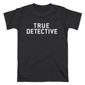 Мужская футболка хлопок с принтом Настоящий Детектив в Новосибирске, 100% хлопок | прямой крой, круглый вырез горловины, длина до линии бедер, слегка спущенное плечо. | detective | logo | true | али | детектив | лого | логотип | мэттью | настоящий | сериал