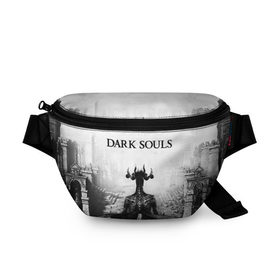 Поясная сумка 3D с принтом Dark Souls в Новосибирске, 100% полиэстер | плотная ткань, ремень с регулируемой длиной, внутри несколько карманов для мелочей, основное отделение и карман с обратной стороны сумки застегиваются на молнию | dark souls | games | praise the sun | игры | компьютерные игры | рыцарь | тёмные души