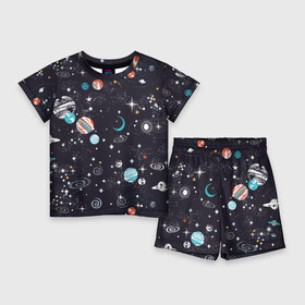 Детский костюм с шортами 3D с принтом Космос в Новосибирске,  |  | comets | infinity | planets | sky | sp | space | stars | universe | бесконечность | вселенная | галактики | графика | звезды | иллюстрация | картинка | кометы | космос | мода | небо | ночь | планеты | рисунок | созвездия | солнце