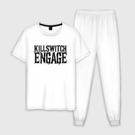 Мужская пижама хлопок с принтом Killswitch Engage в Новосибирске, 100% хлопок | брюки и футболка прямого кроя, без карманов, на брюках мягкая резинка на поясе и по низу штанин
 | killswitch engage | melodic metalcore