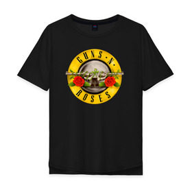 Мужская футболка хлопок Oversize с принтом Guns N Roses в Новосибирске, 100% хлопок | свободный крой, круглый ворот, “спинка” длиннее передней части | guns n roses | hard rock
