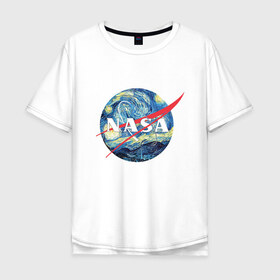 Мужская футболка хлопок Oversize с принтом NASA в Новосибирске, 100% хлопок | свободный крой, круглый ворот, “спинка” длиннее передней части | alien | earth | express | futurama | galaxy | moon | nasa | planet | space | star | ufo | world | астронавт | вселенная | гагарин | галактика | звезда | звезды | земля | космонавт | космос | луна | мир | наса | небо | нло | планета | полёт