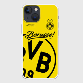 Чехол для iPhone 13 mini с принтом Боруссия Дортмунд в Новосибирске,  |  | borusse | borussia | borussia dortmund | bvb | dortmund | schwarzgelben | боруссия | боруссия дортмунд | бундеслига | германия | дортмунд | дортмундcкая боруссия | жёлто ченрые | форма | футбол | футболист | футбольная