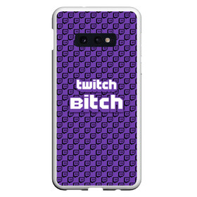 Чехол для Samsung S10E силиконовый с принтом Twitch Bitch в Новосибирске, Силикон | Область печати: задняя сторона чехла, без боковых панелей | blog | cybersport | game | platform | player | service | stream | streamer | streaming | twitch | video | блоггер | игра | игрок | киберспорт | платформа | сервис | стрим | стример | твич